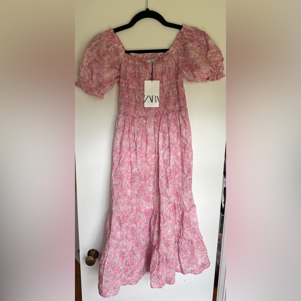 Zara Pink Floral Maxi Dress